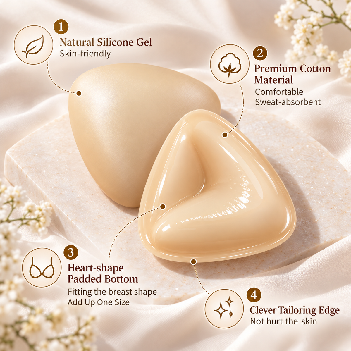 Adesque Invisible Push Up Bra Inserts