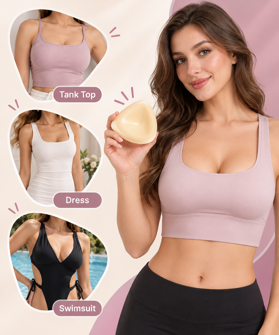 Adesque Invisible Push Up Bra Inserts